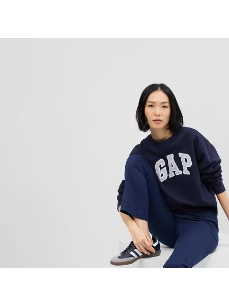 Суитшърт GAP Crewneck Logo Sweatshirt Navy Uniform XS черно