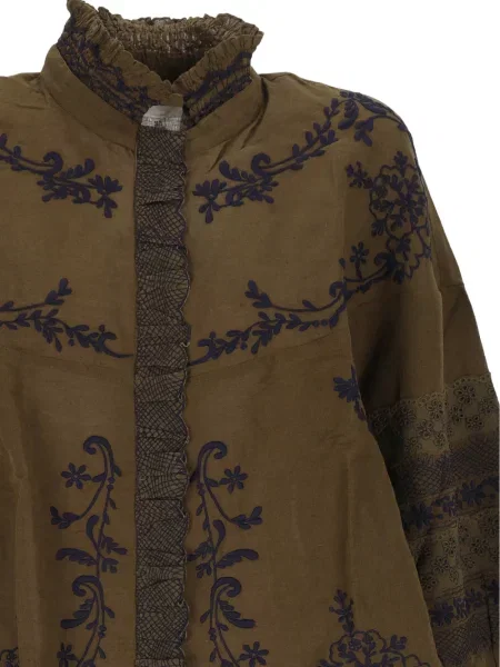 Cămașă Antik Batik cu volane verde