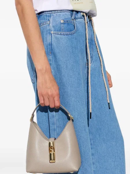 Geantă shopper Furla din piele gri