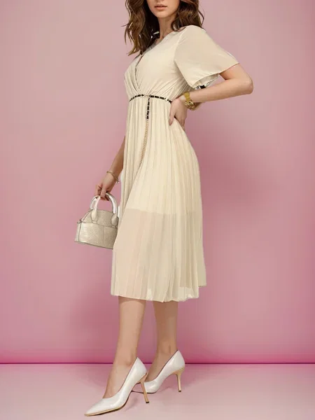 Rochie midi Resti plisată până la genunchi de costum