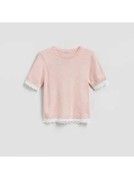 Reserved Gyapjúkeverék pulóver pasztellpink