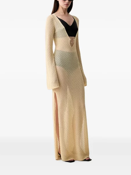 Rochie maxi Bardot galben
