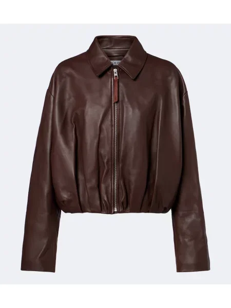 Geanta de piele Loewe drapată maro