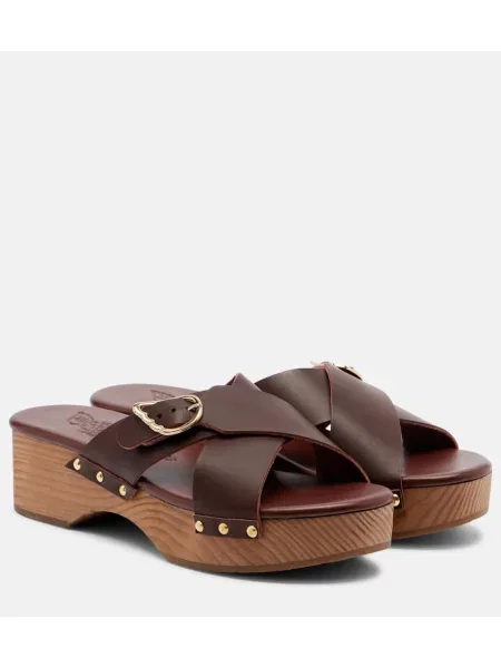 Sandale Ancient Greek Sandals din piele cu platformă maro