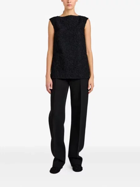 Top Proenza Schouler cu broderie negru