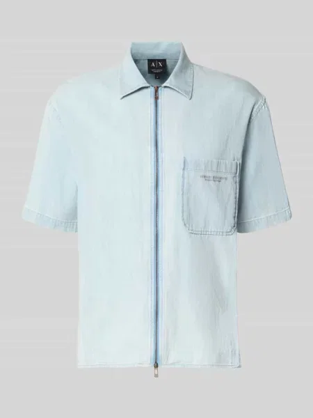 Koszula jeansowa o kroju regular fit z czystej bawełny model CAMICIA' Armani Exchange niebieska