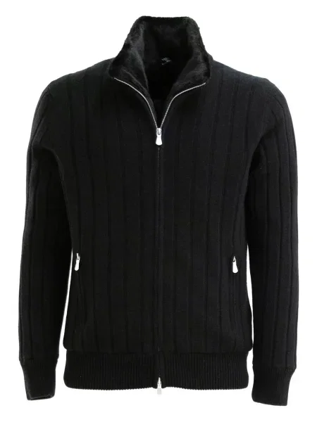Žebrovaná bunda Barba černá
