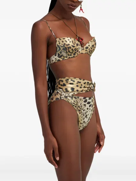 Bikini Roberto Cavalli cu imagine cu model leopard maro