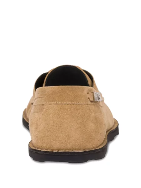Pantofi loafer Moschino cu autograf maro