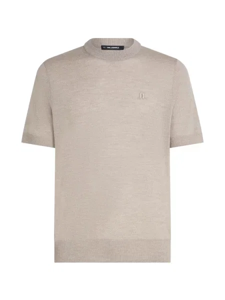 Tricou Karl Lagerfeld cu broderie din lână merinos