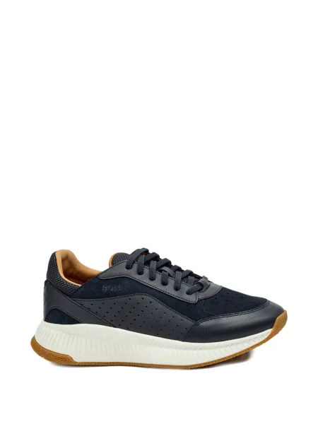 Sneakerși Boss din piele albastru