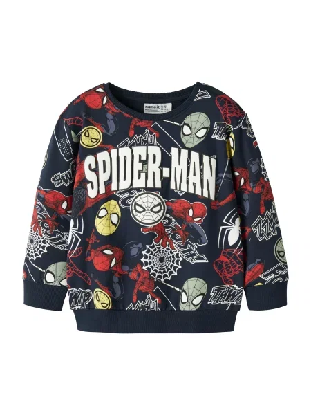 NAME IT Μπλούζα φούτερ NMMJacco Spider ναυτικό μπλε / κίτρινο / κόκκινο λευκό