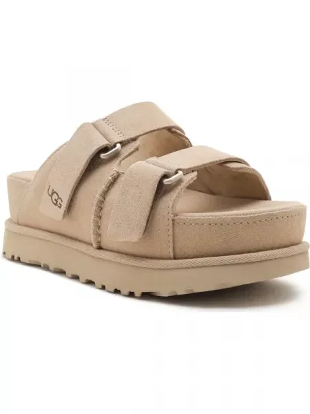 UGG Șlapi GOLDENSTAR HI SLIDE | piele întoarsă bej