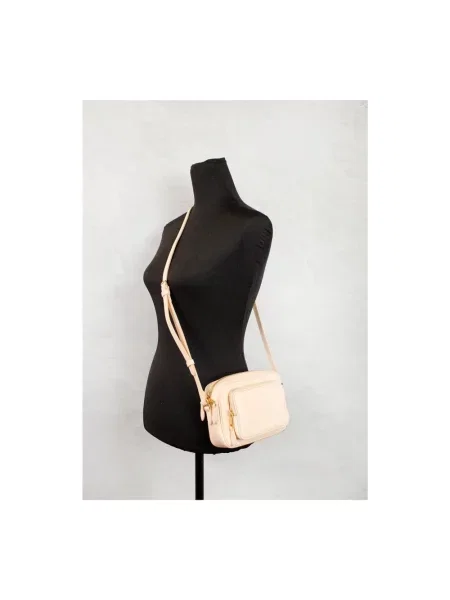 Torebka Burberry skórzana z logo beżowa