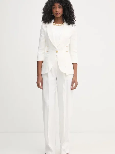 Elisabetta Franchi однобортний піджак з льоном