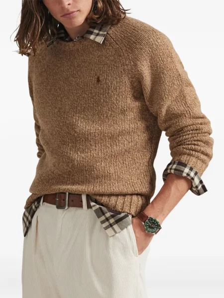 Briaunotas pusiau užtrauktukas zomšinės bokseriai Polo Ralph Lauren balta
