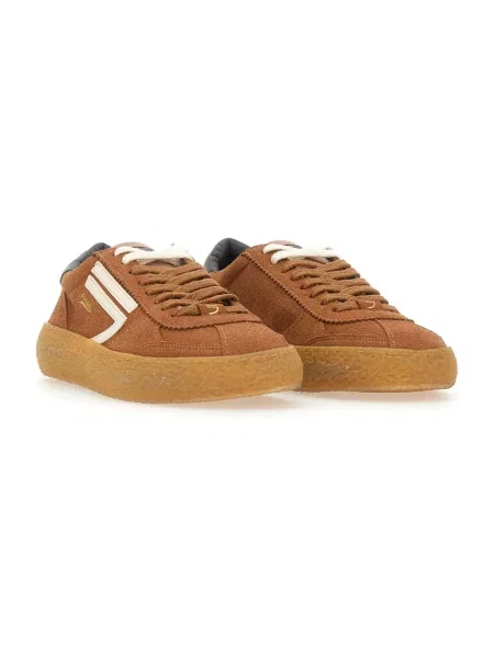 Sneakersy Puraai zamszowe retro brązowe