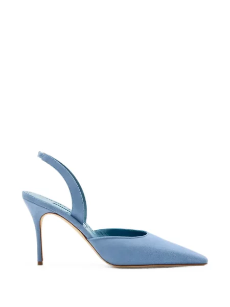 Pantofi cu toc Manolo Blahnik slingback albastru