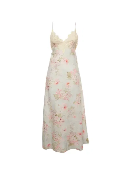 Rochie maxi Zimmermann cu model floral cu imagine albastru