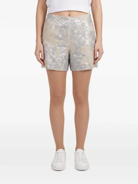 Pantaloni scurți Brunello Cucinelli cu broderie cu model floral