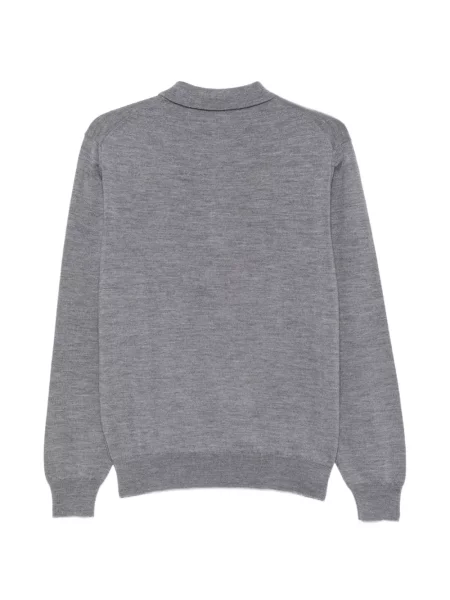 Lung tricou polo Cenere Gb gri