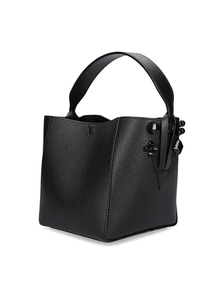 Mała mały torebka bucket Christian Louboutin skórzana czarna