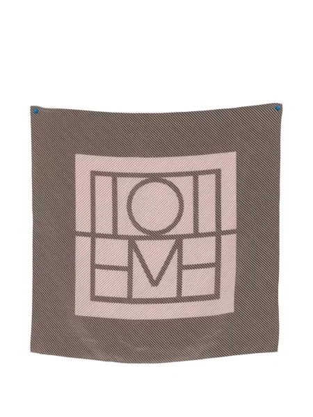 Fular Toteme de mătase cu imagine maro