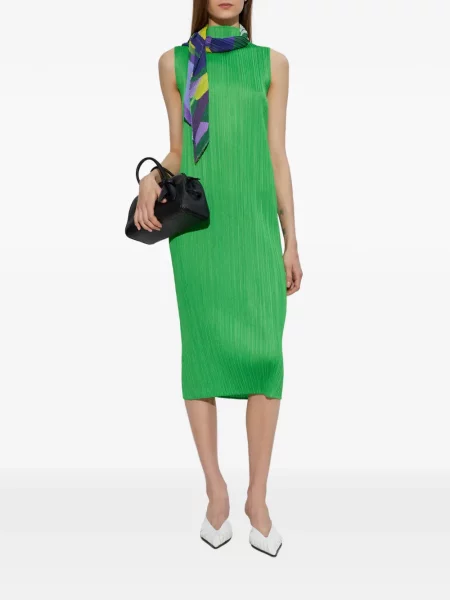 Rochie midi Pleats Please Issey Miyake verde
