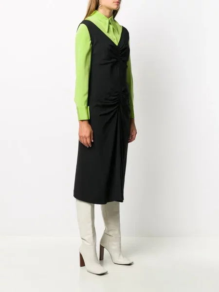 Oblekové šaty Christian Dior Pre-owned s výstřihem do v černé