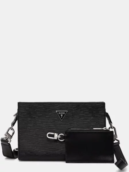 Guess torbica za čez ramo iz umetnega usnja MILANO črna