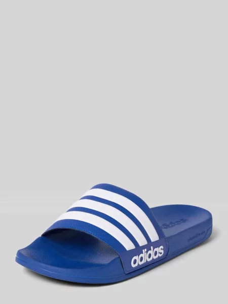 Klapki kąpielowe z kontrastowymi paskami Adidas Sportswear niebieskie
