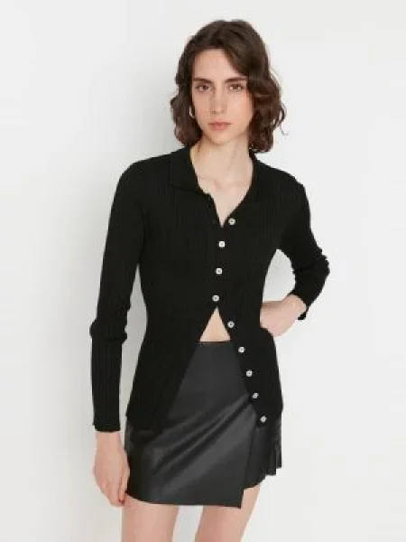 Trendyol Geacă tricotată negru