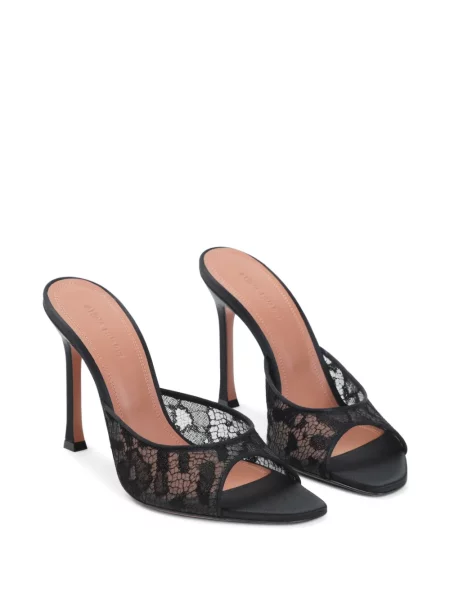 Pantofi cu toc Amina Muaddi din dantelă negru