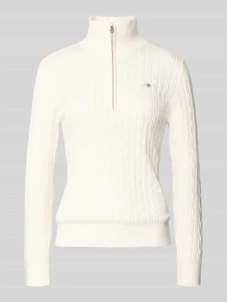 Sweter Gant z logo biały