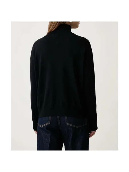 Sweter z golfem Kaos wełniany czarny