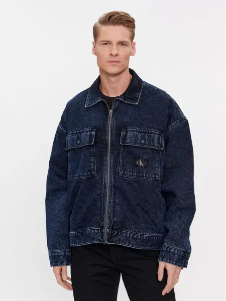 Calvin Klein Jeans Kurtka jeansowa Boxy Fit granatowy