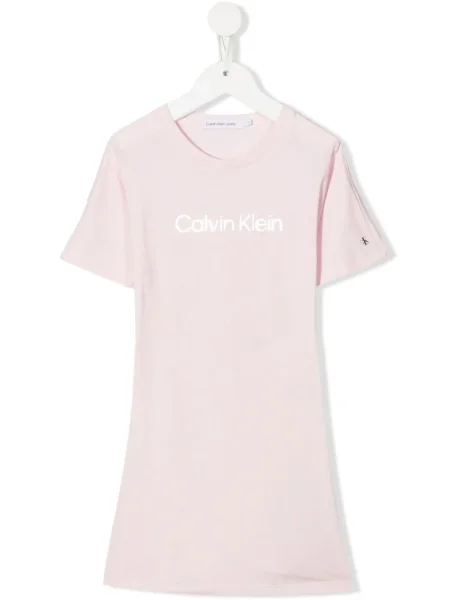 Sukienka koszulowa dziecięca Calvin Klein różowa