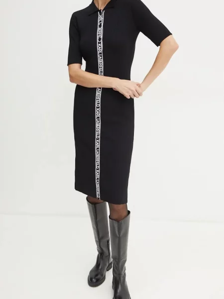 Karl Lagerfeld rochie mini mulata negru
