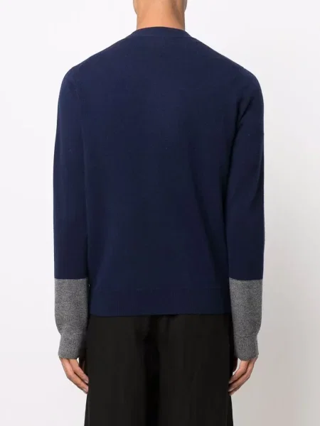 Cardigan Comme Des Garçons Shirt de lână cu decolteu în V albastru