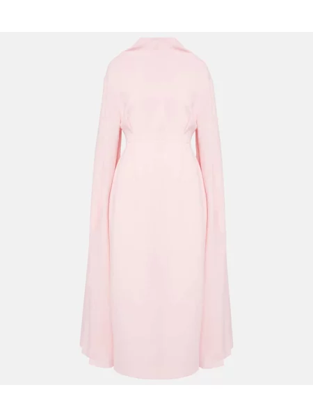 Midi obleka Roksanda z draperijo roza