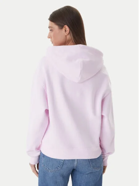 Tommy Jeans Pulóver Badge Boxy Fit rózsaszín