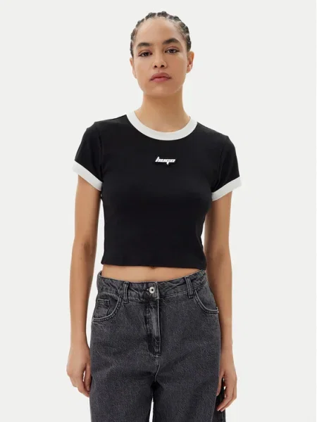 HUGO Tricou Dalia Negru alb