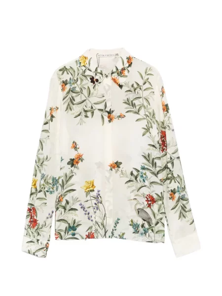 Cămașă Alice + Olivia de mătase cu model floral cu imagine
