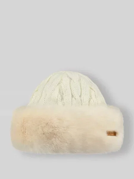 Czapka wełniana z obszyciem ze sztucznego futra Barts biały
