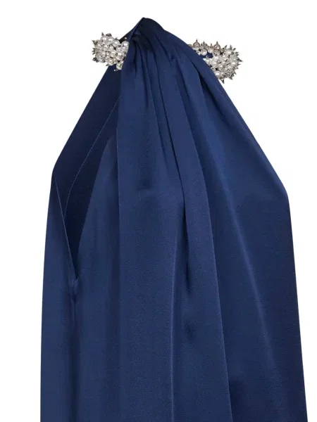 Rochie mini Stella Mccartney cu perle de costum albastru