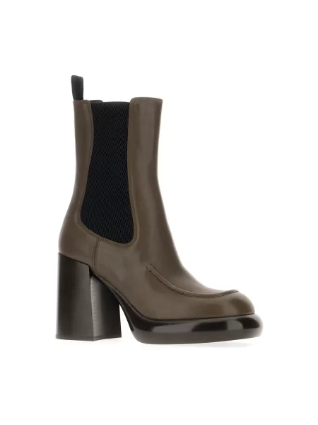 Botki Burberry skórzane szare