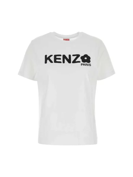 Koszulka Kenzo w kwiatki z krótkim rękawem biała
