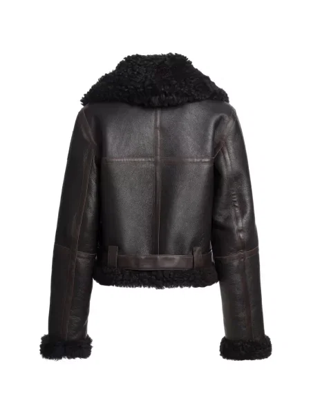 Geacă Parajumpers din piele de oaie maro