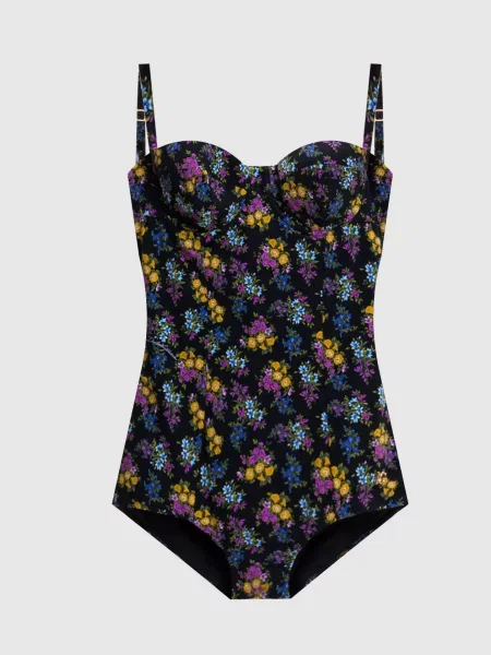 Купальник Dolce&gabbana в цветочек с принтом черный