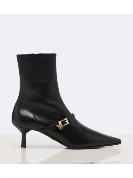 Cizme scurte Prada din piele negru